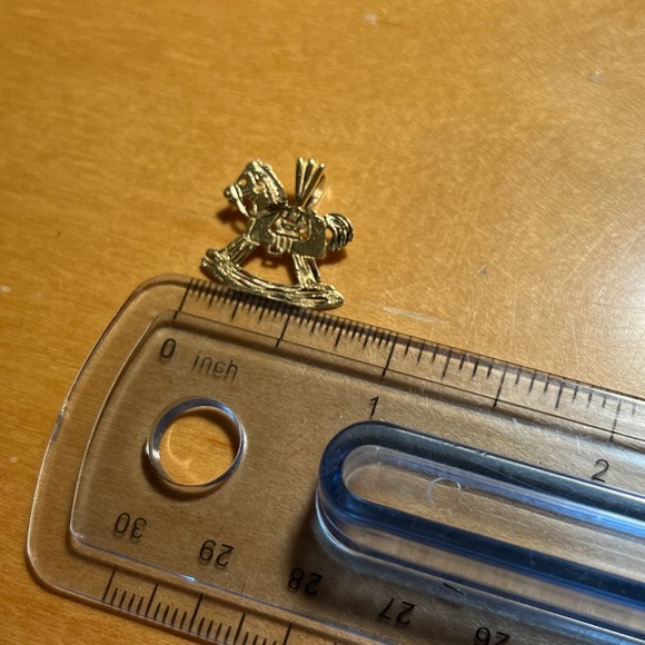 14K Solid Yellow Gold Small Toy Rocking Horse Charm Pendant - Picture 13 of 13